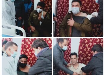 SP Sopore with other Officers of Sopore Police received the Booster Dose of COVID-19