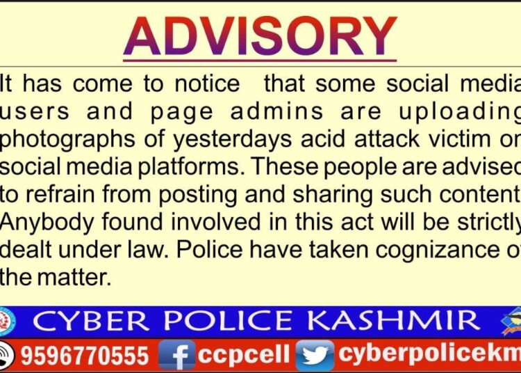 Police Warns Against Sharing Pictures of Acid Attack Victim’s Pictures