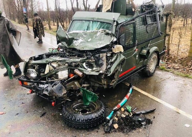 Four soldiers injured in Sopore road mishap