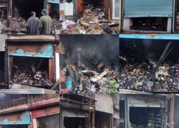 8 shops gutted in midnight blaze at Zaina Kadal