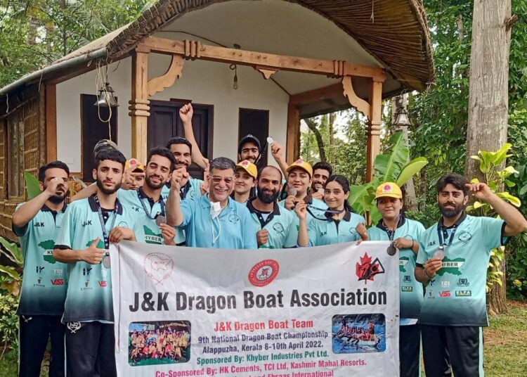 J&K wins Bronze Medal in 9th National Dragon Boat Championship