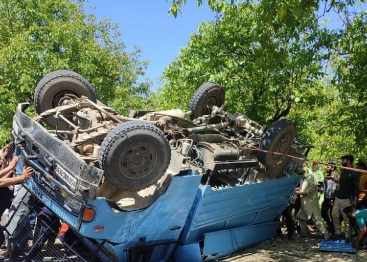Six Personnel Injured As CRPF Vehicle Turns Turtle In Shopian