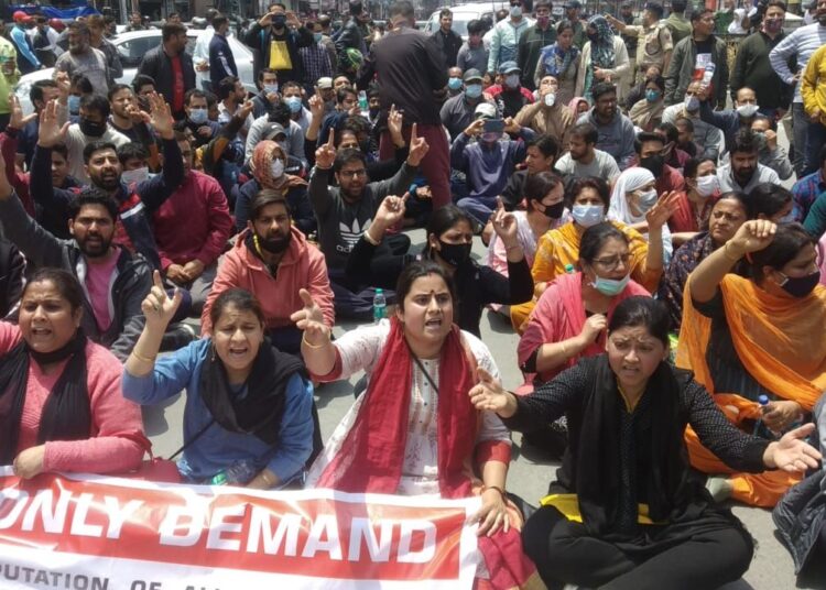 Kashmir Pandits hit streets again in Srinagar, demand relocation