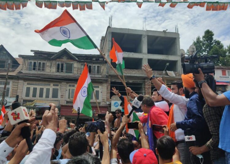 In first-ever Tiranga rally at historic Lal Chowk, Sgr; BJP trains guns at Muftis, Abdullah’s
