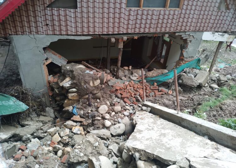 Rainfall Fallout: Three residential houses damaged in Central Kashmir due to landslide in Central Kashmir
