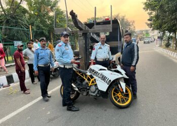 Traffic Police City Jammu Again Cracked on Stunt Bikers, Seized during performing Stunts