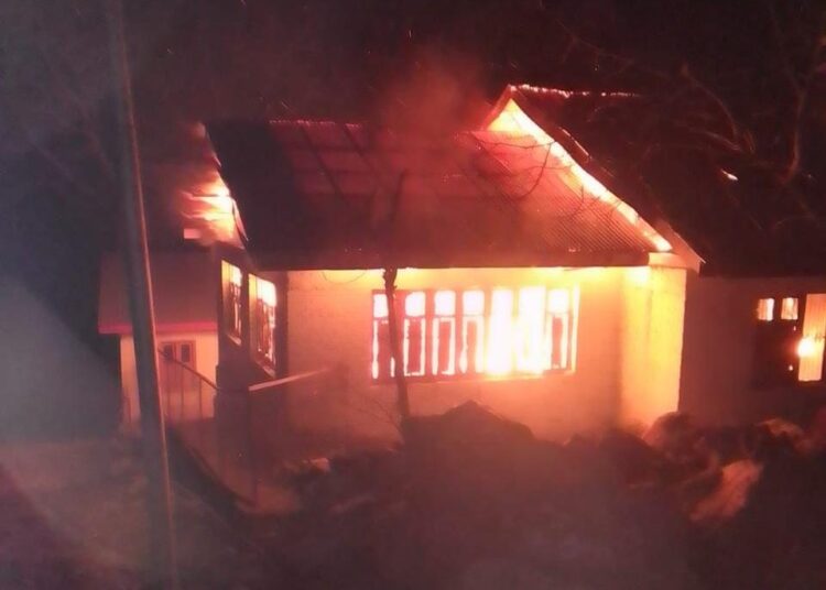 School building damaged in fire in Bandipora village