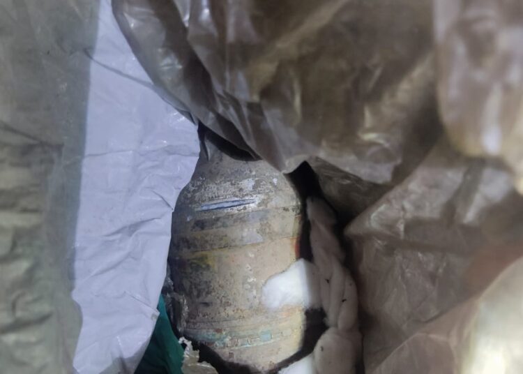Old Rusted Shell Recovered in Shangus Anantnag, BDS on Job