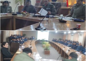 Sh Raj Pal Singh SP Traffic reviews monthly functioning of Traffic Police in Jammu City