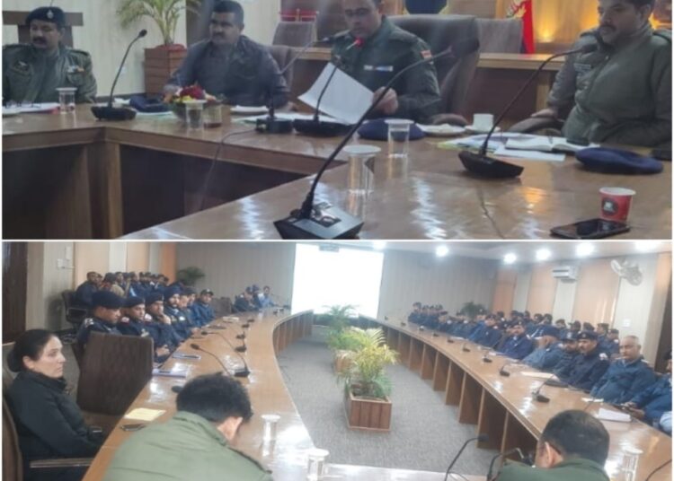 Sh Raj Pal Singh SP Traffic reviews monthly functioning of Traffic Police in Jammu City