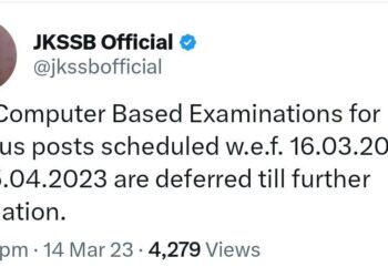 JKSSB defers computer based examinations scheduled from Mar 16-Apr 05
