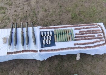 Huge Cache of Arms and Ammunition Recovered In Haphruda Woods Of Handwara