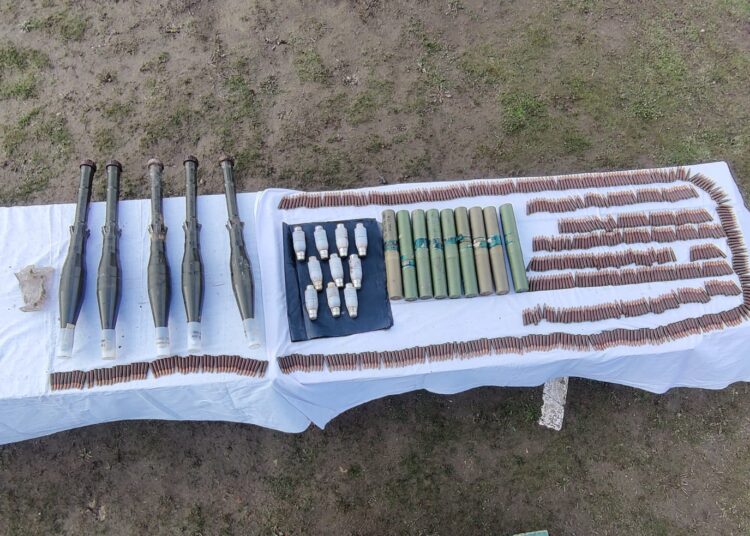 Huge Cache of Arms and Ammunition Recovered In Haphruda Woods Of Handwara