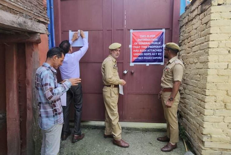 In a first, Police attaches property of drug peddler in Sopore town