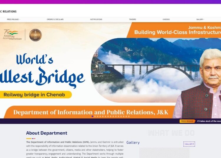 Lt Governor Manoj Sinha launches new portal of Department of Information & Public Relations
