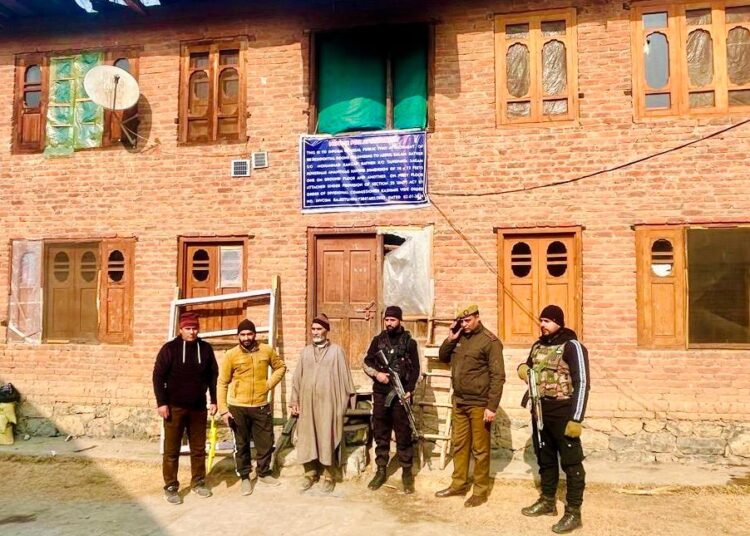 Anantnag Police attached the Property of Terrorist Associate in Kokernag