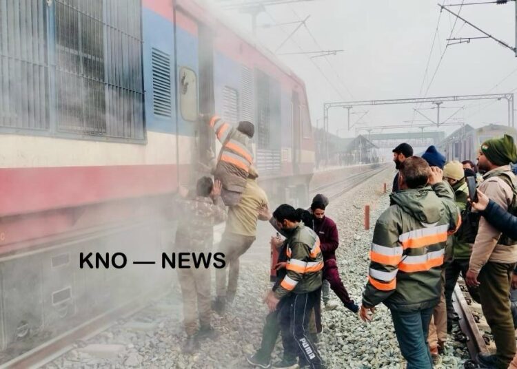 Train engine catches fire at Qazigund rail station, none hurt