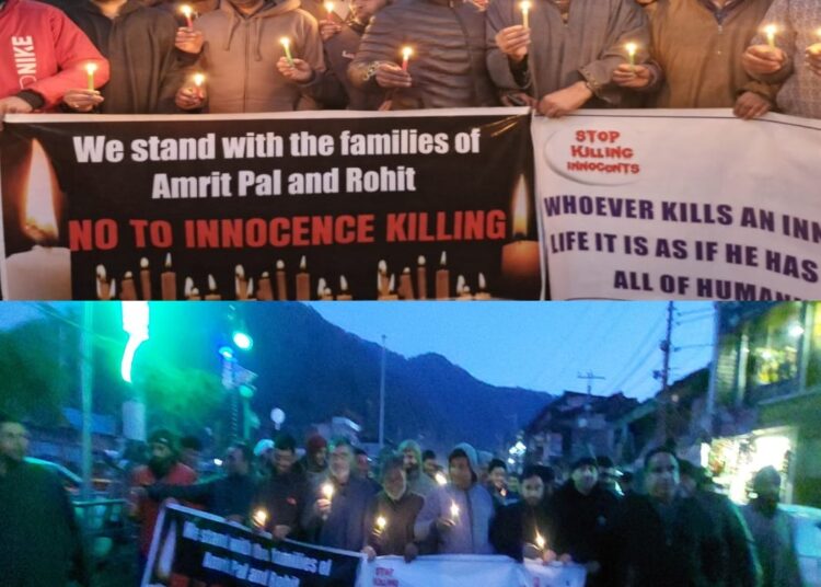 Candle march held at Kupwara to express solidarity with families of Punjab residents killed in Srinagar