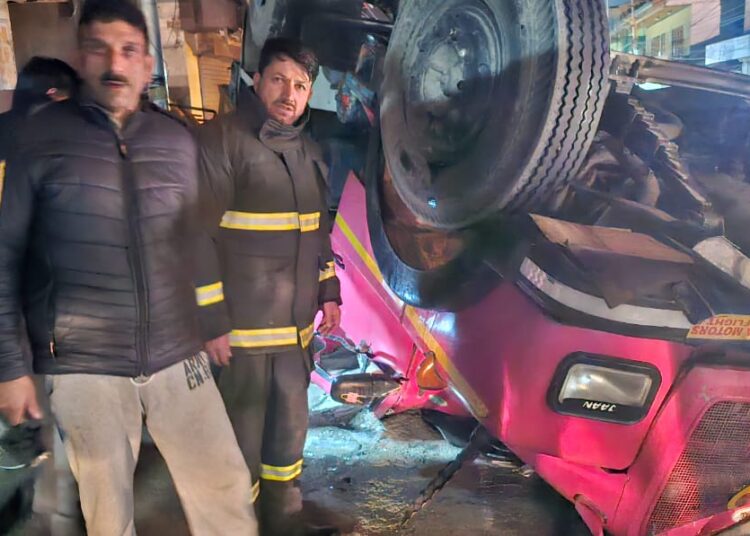 F&ES Rescues 2 Persons Stuck Inside Accident-hit Tipper in Nowshera Srinagar