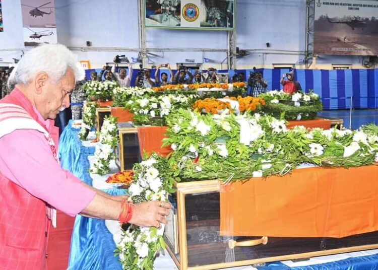 LG Sinha lays wreath, pays homage to Doda brave hearts
