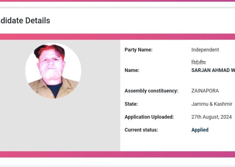 Candidature of Sarjan Barkati, 25 others rejected for 1st phase of J&K polls