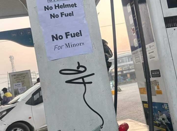 Srinagar petrol pump declares no fuel for minors, helmetless riders