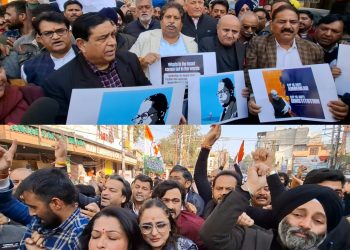 J&K Congress holds protest over Amit Shah’s remarks on Ambedkar