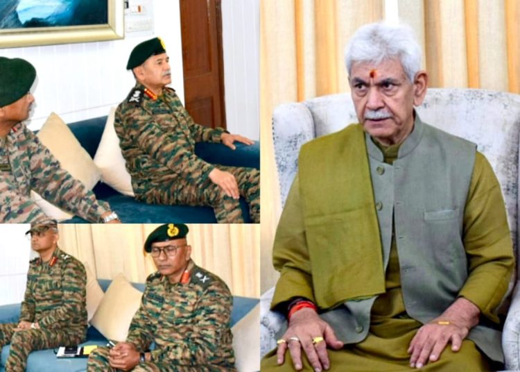 Lieutenant Governor Reviews Security Scenario with Army Chief and Army Commander, Northern Command