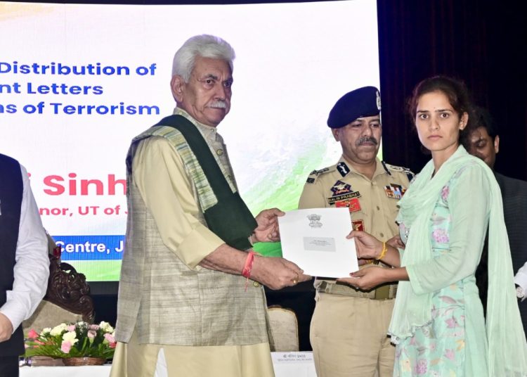 Lieutenant Governor hands over appointment letters to 80 NoKs of terror victims in Jammu