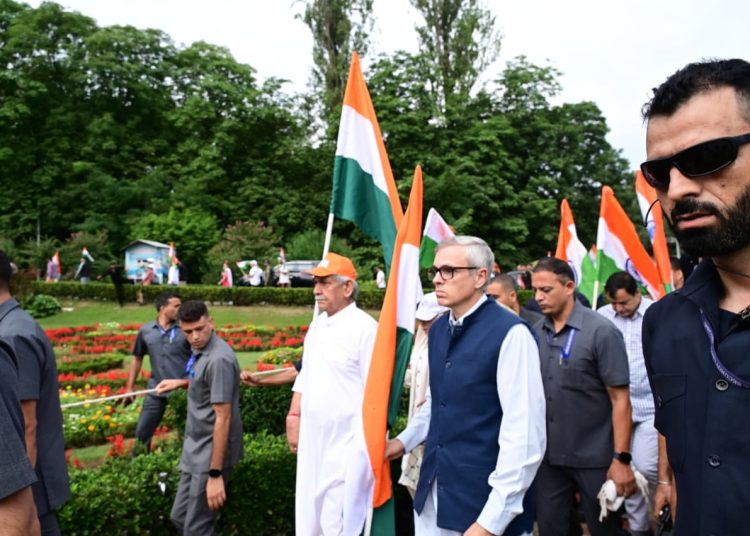 Chief Minister Omar Abdullah urges citizens to uphold the dignity of the national flag at Tiranga Rally