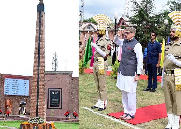 CM Omar Abdullah pays floral tributes at Balidan Stambh