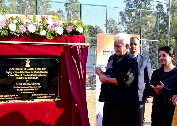 LG Sinha Lays Foundation for New Homes for Calamity-Hit Families in Ramban, Udhampur