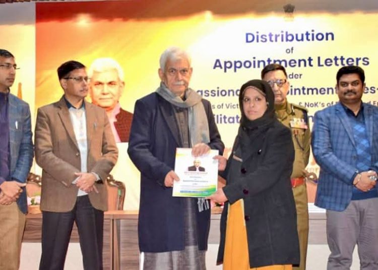 Lieutenant Governor hands over appointment letters to 39 NoKs of terror victims from Kashmir Division