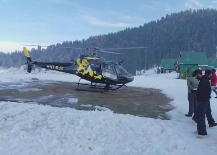 Helicopter Service Launched at Gulmarg to Promote Heli Skiing