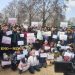 Families, children join EJAC sit-in seeking regularisation of workers in Srinagar