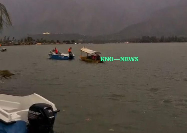 Tourists rescued from Dal Lake as winds strand Shikara