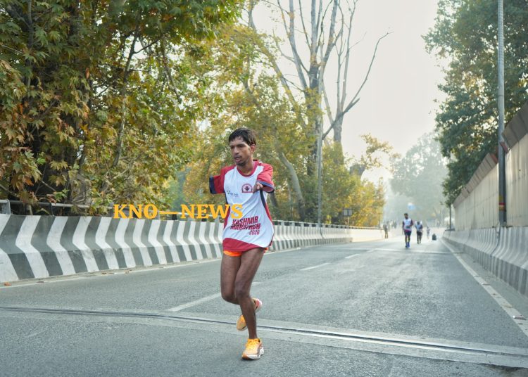 Kashmir Marathon winners crowned, woman running with child steals show